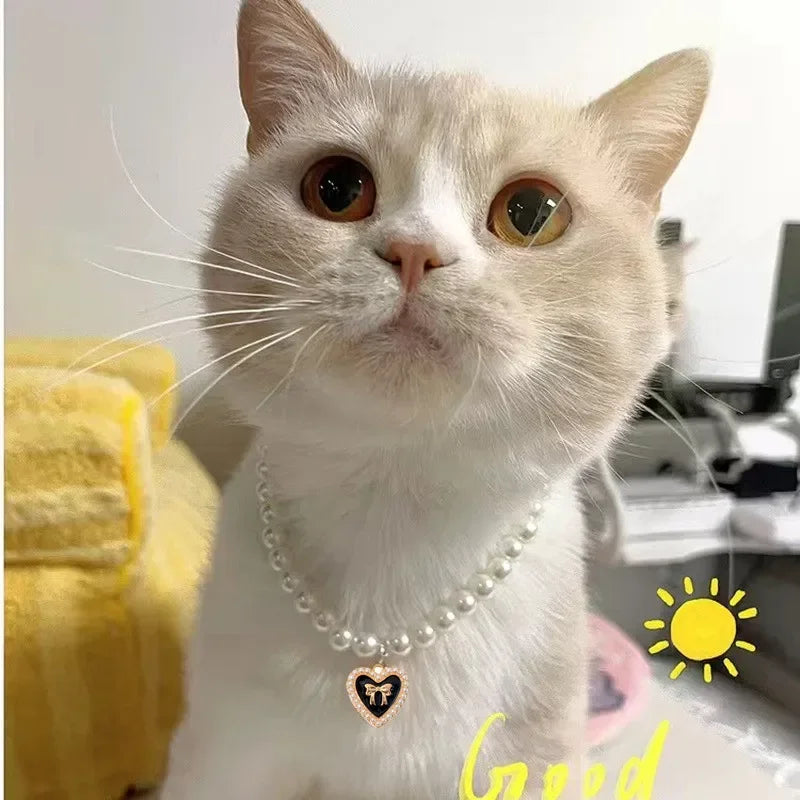 Cute Faux-Pearl Pet Collar