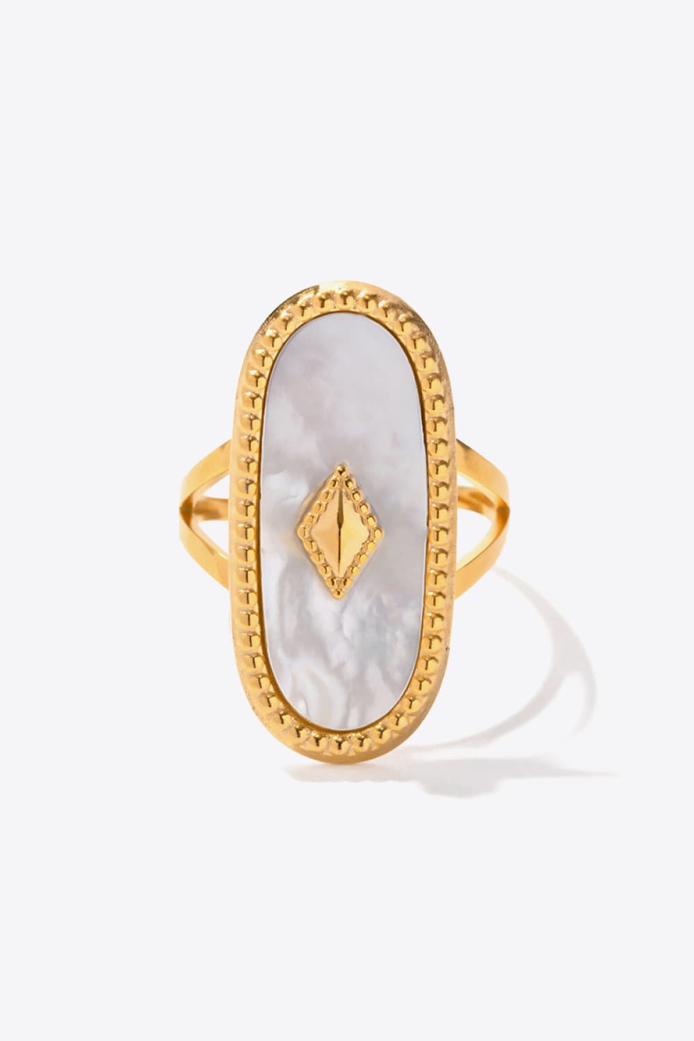 Antique Style Natural Stone & Copper Ring