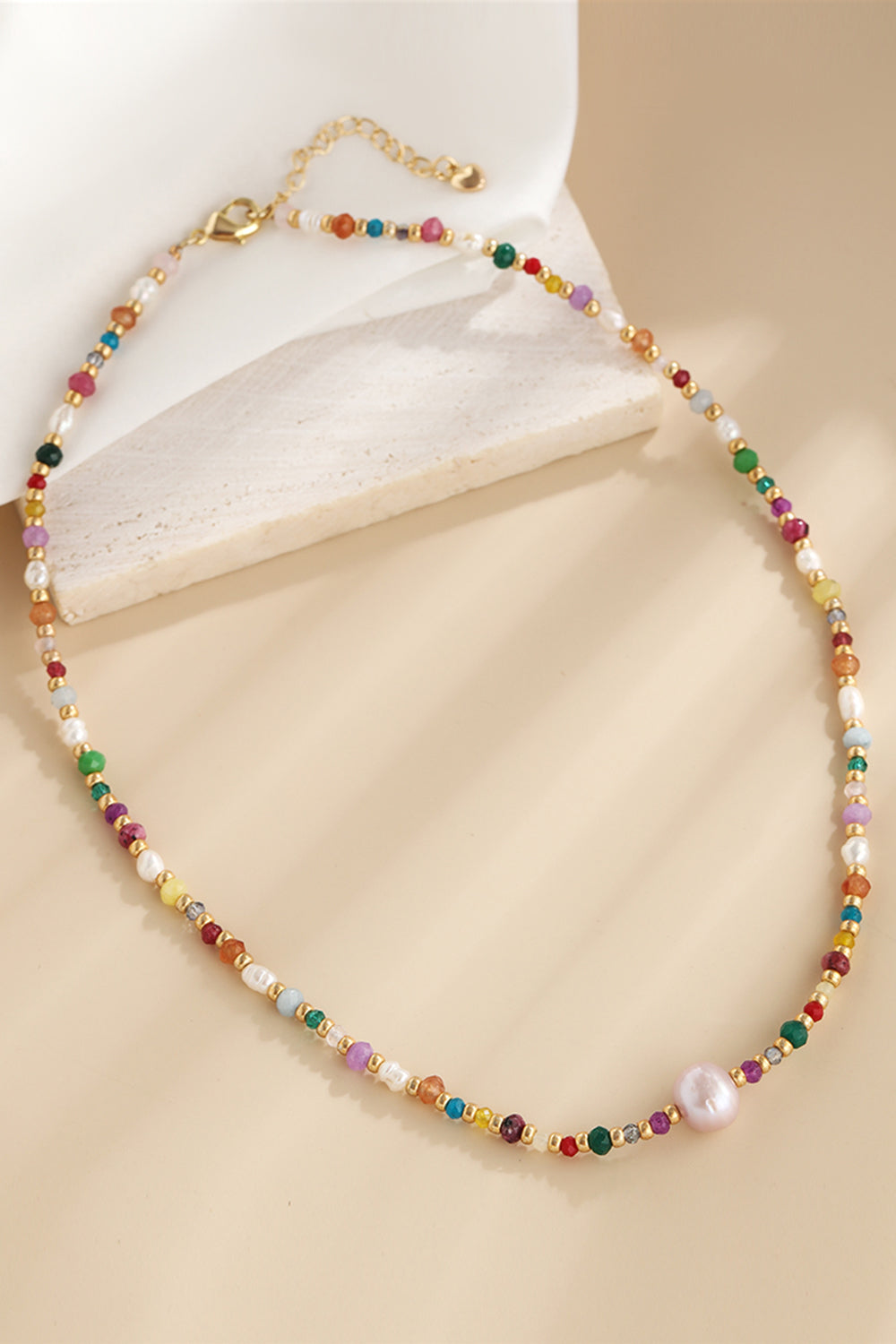 Natural Crystal and Pearl Necklace