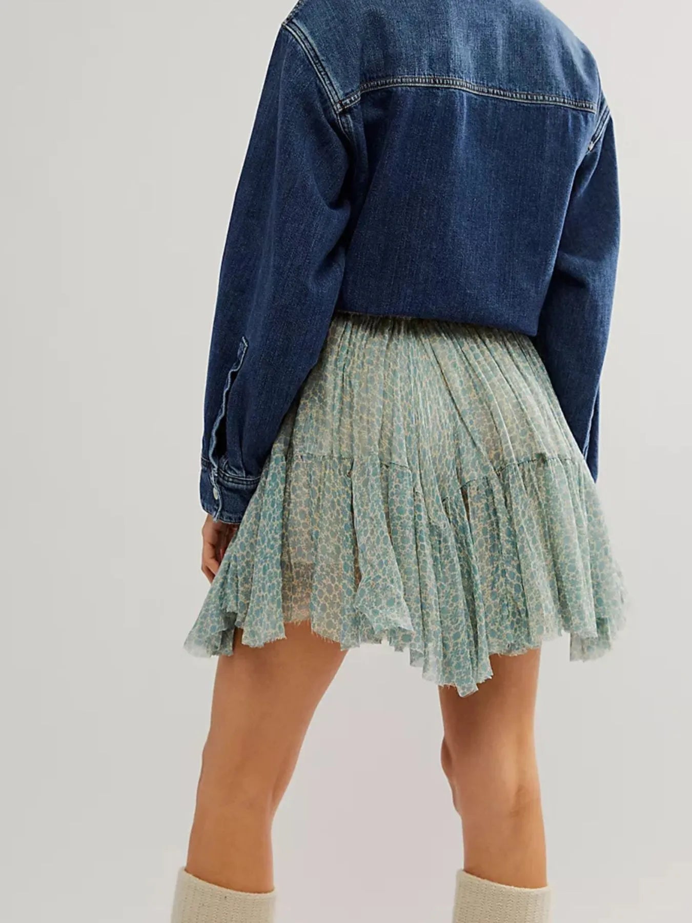 Floral-Print Mini Skirt