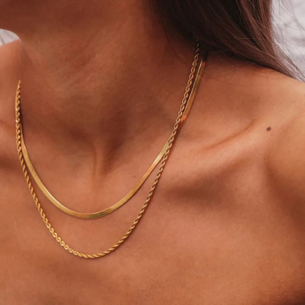 Gold-Plated Double Necklace