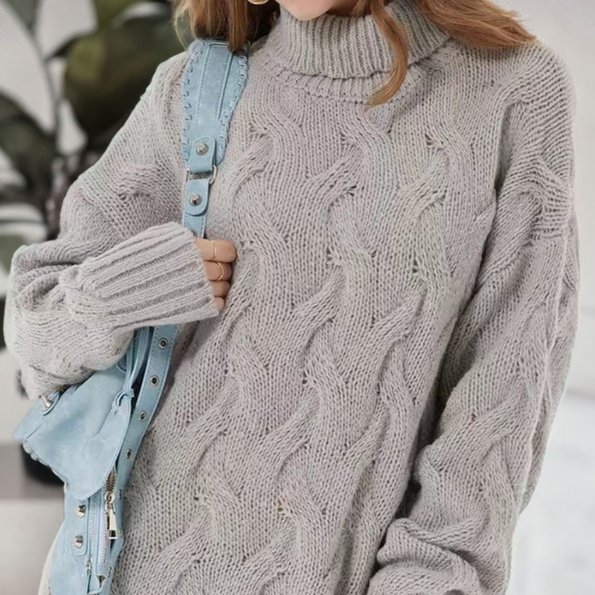 Cable-Knit Sweater Dress
