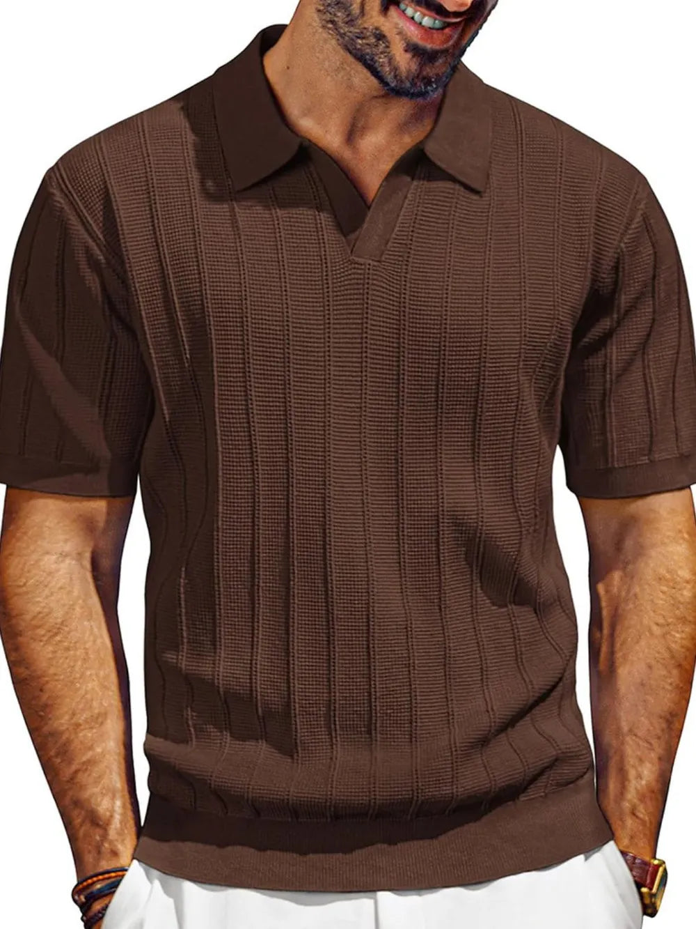 Textured Polo Top