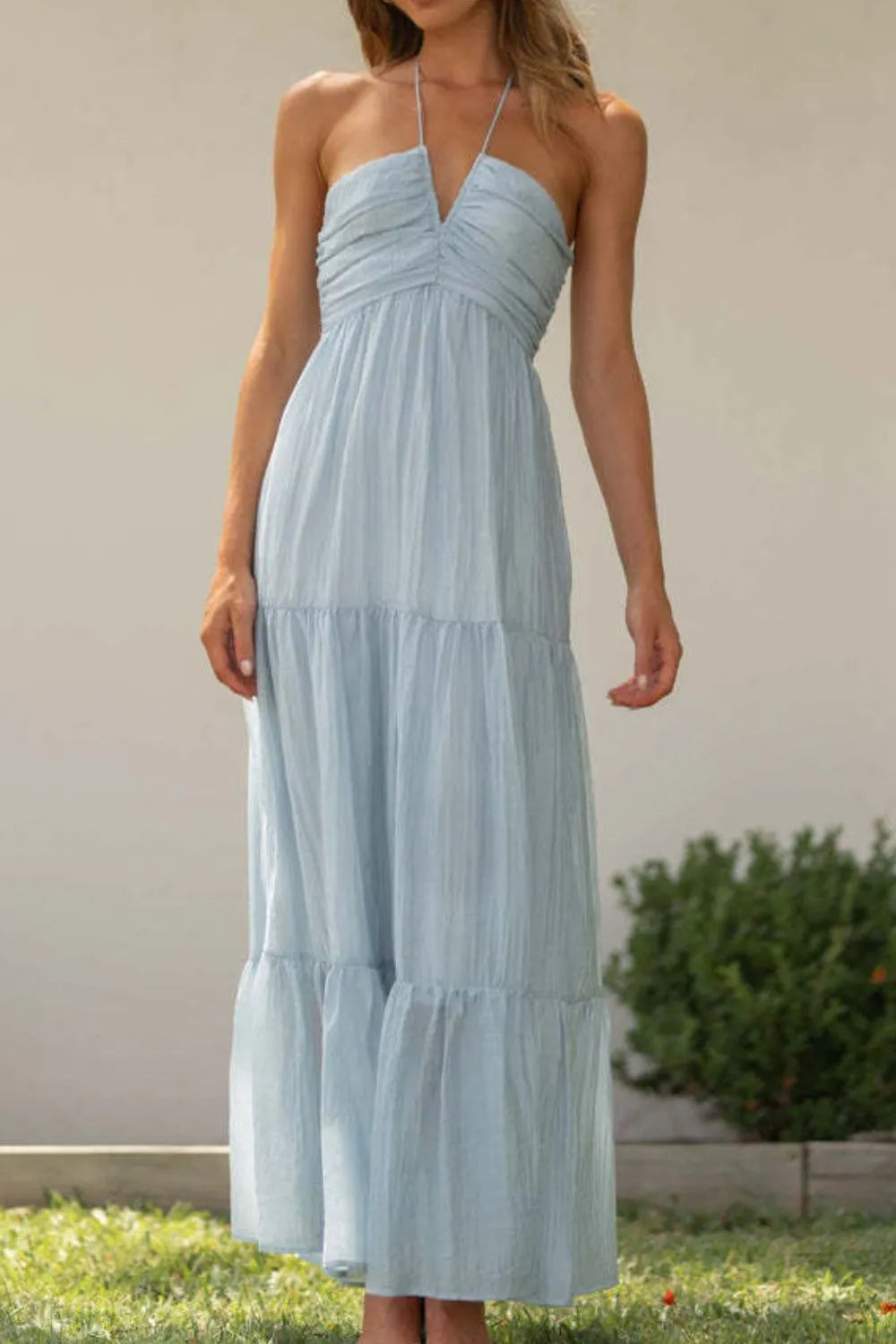 Angelic Halter Dress Light Blue