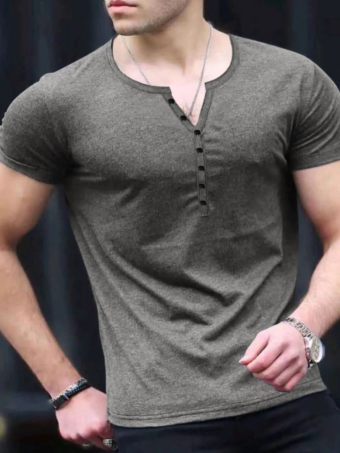 Tight Button-Up T Shirt