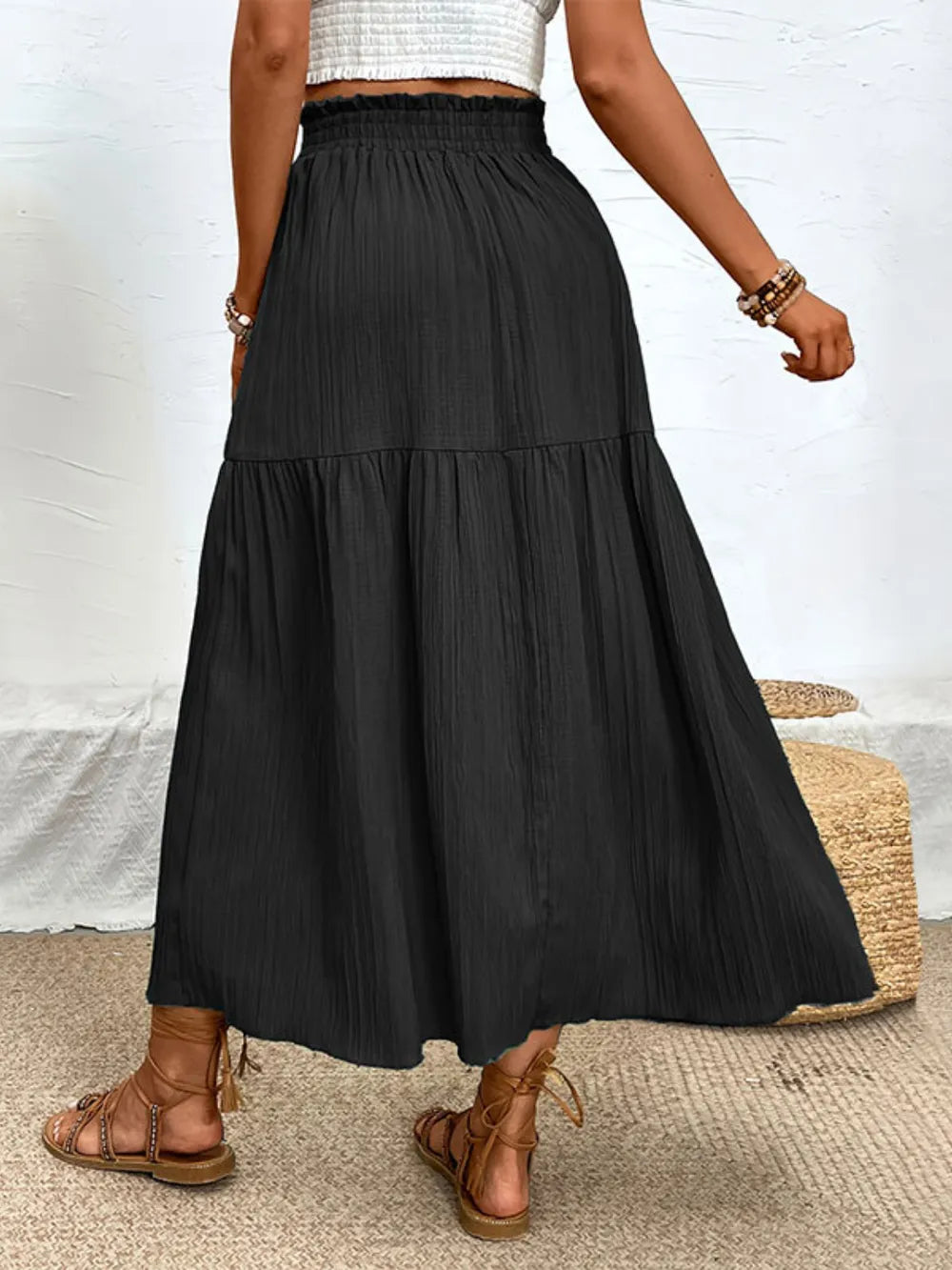 Frill Slit Gypsy Skirt