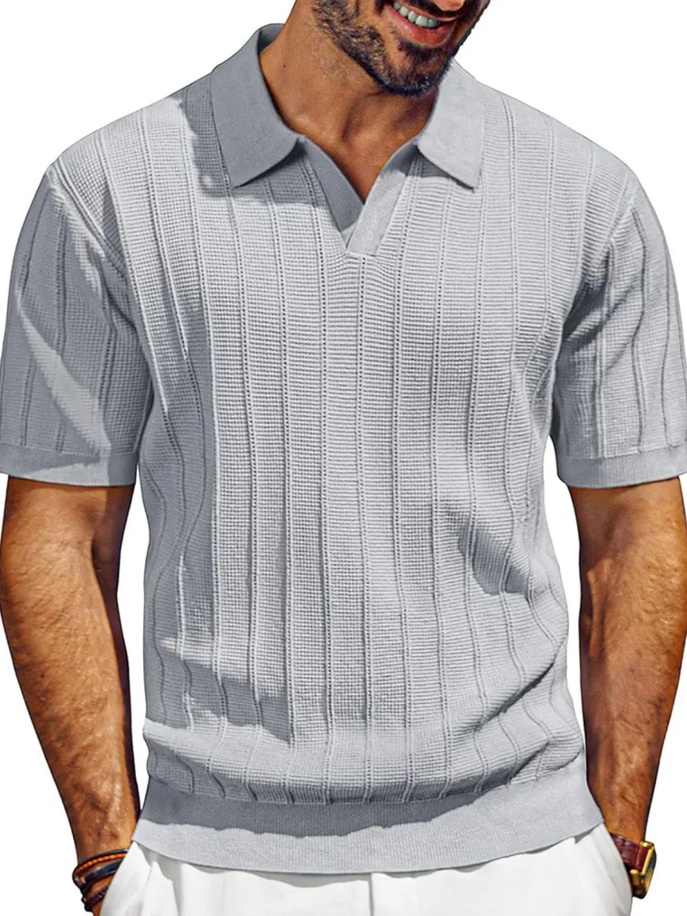 Textured Polo Top