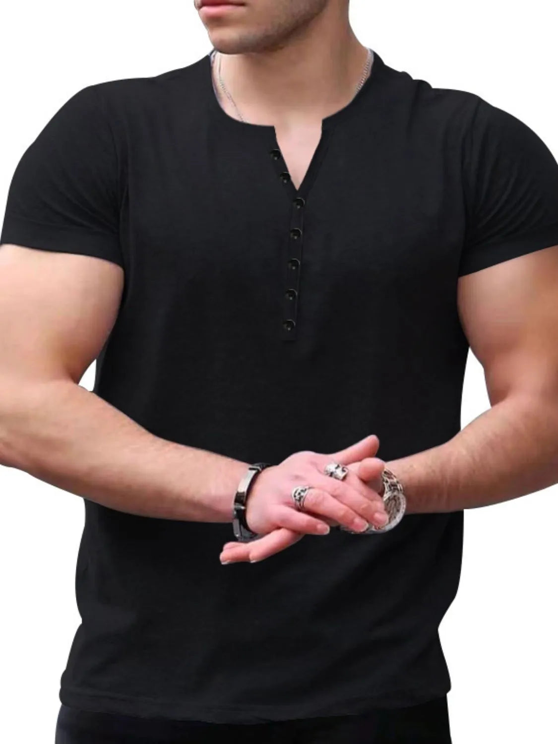 Tight Button-Up T Shirt