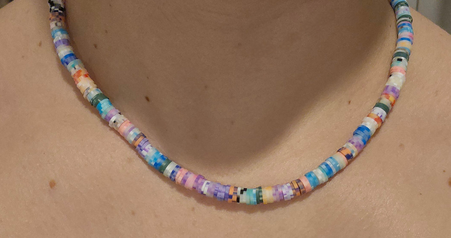 Clay Disk Bead Necklace