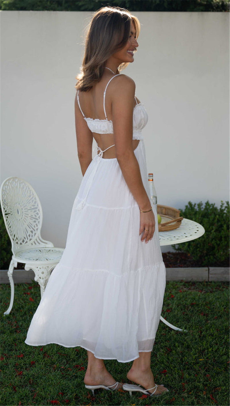 Boho Sling Dress White