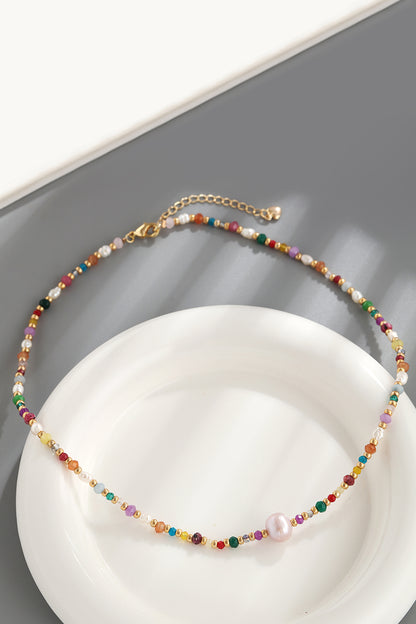 Natural Crystal and Pearl Necklace