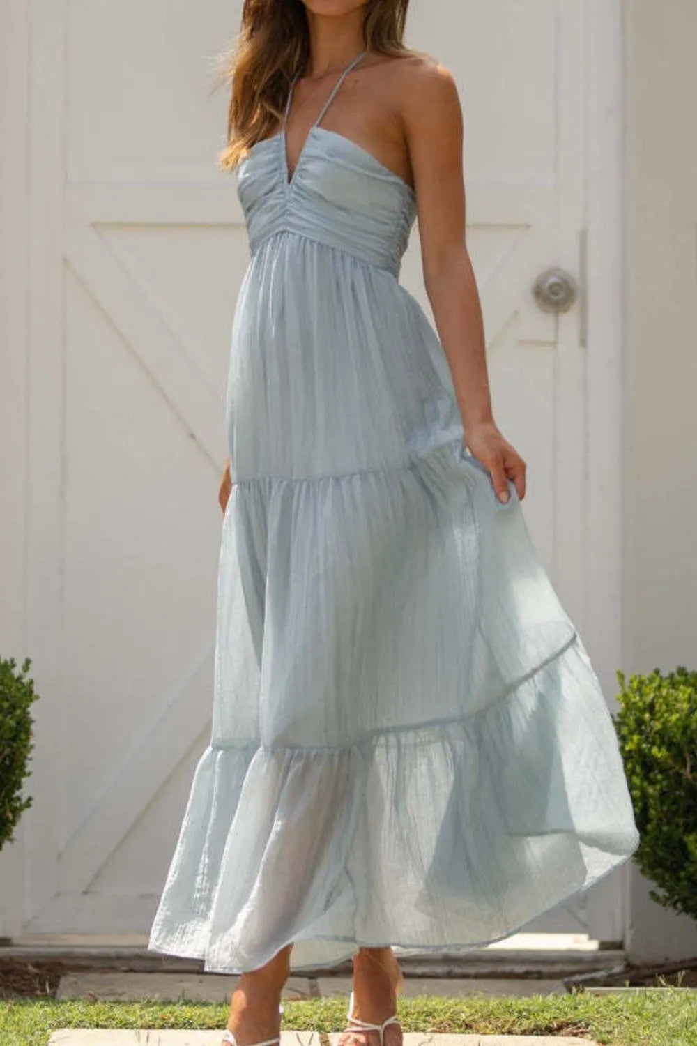 Angelic Halter Dress Light Blue