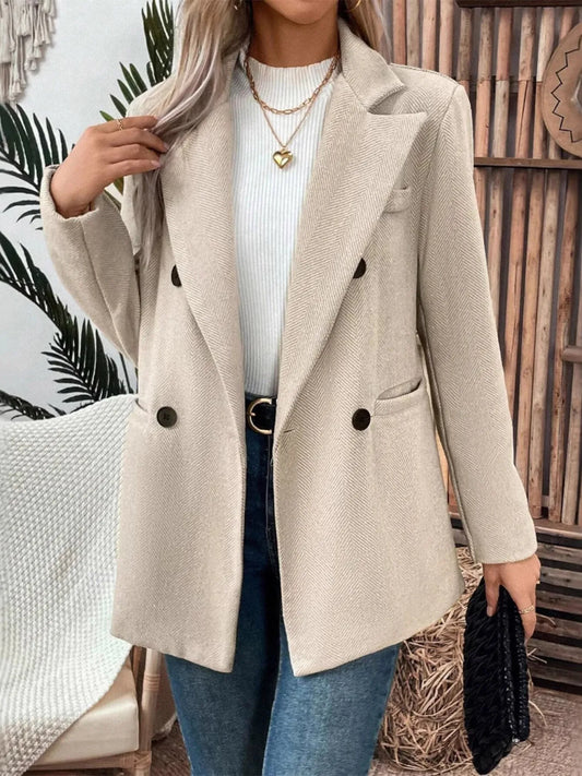 Lapel Collar Long Blazer