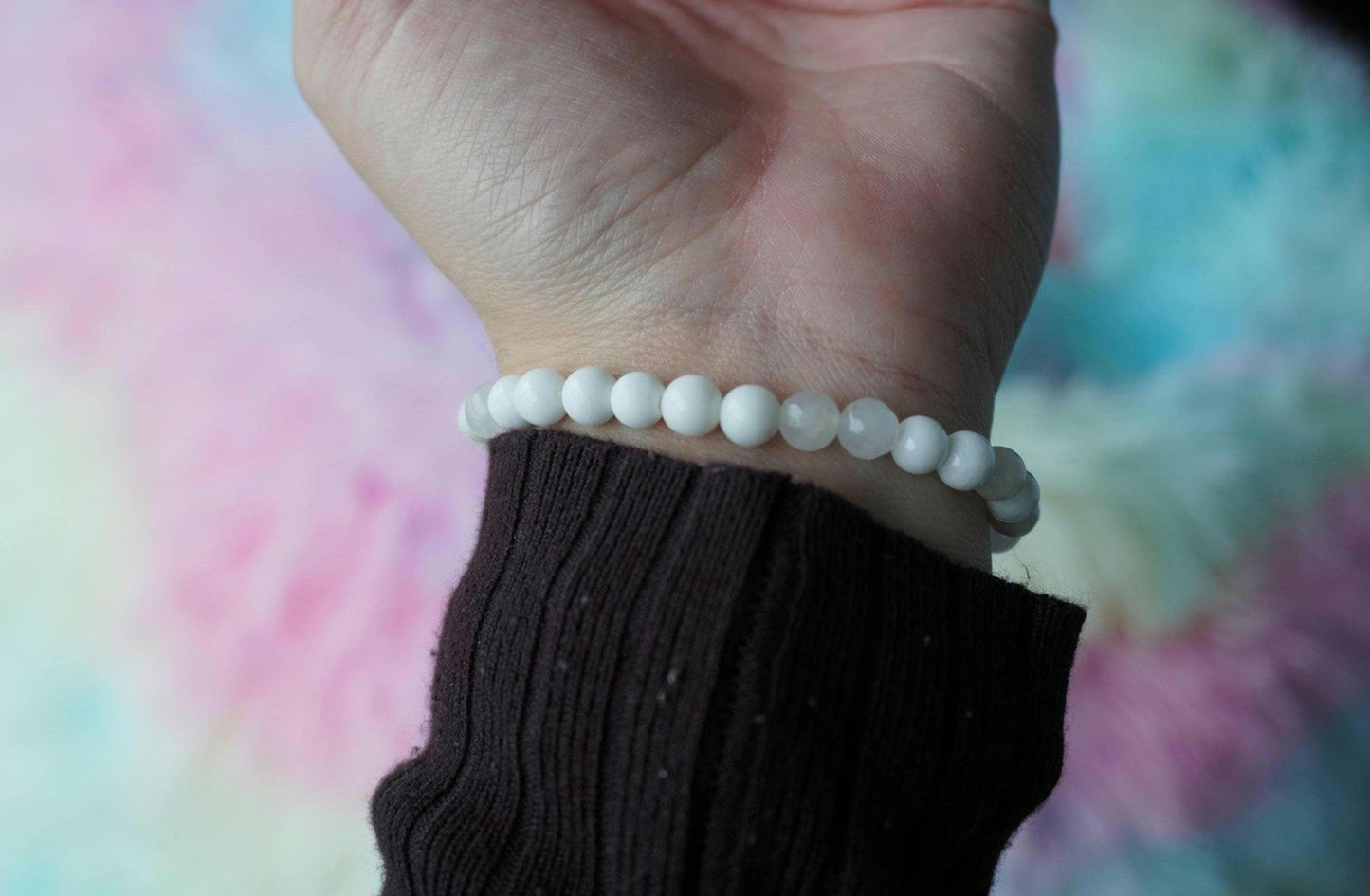 Gemstone Charm Bracelets! Peace White Jade - Calcite