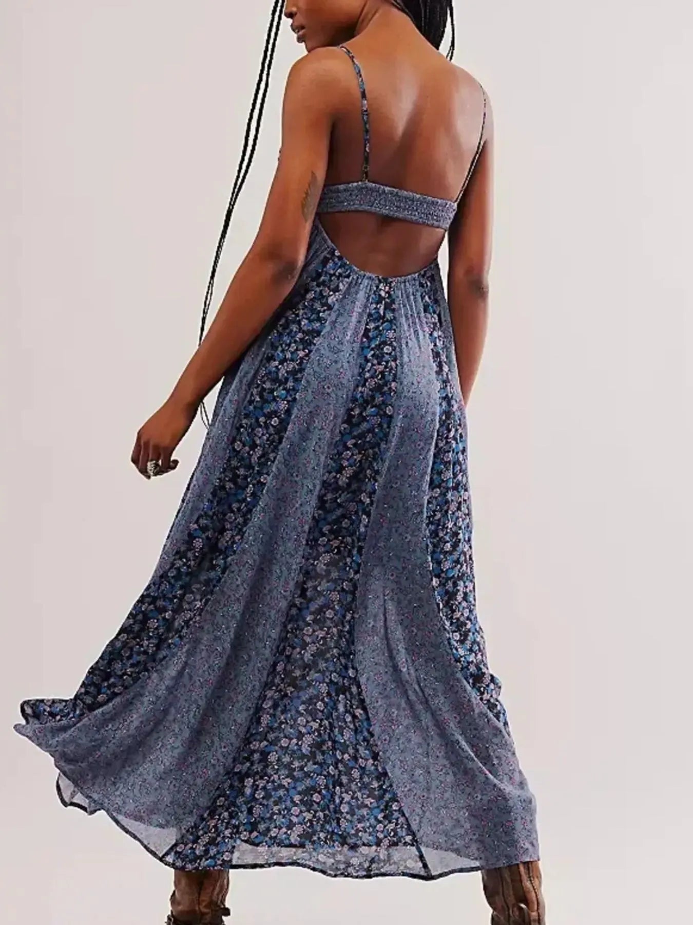 Floral Maxi Cami Dress Blue