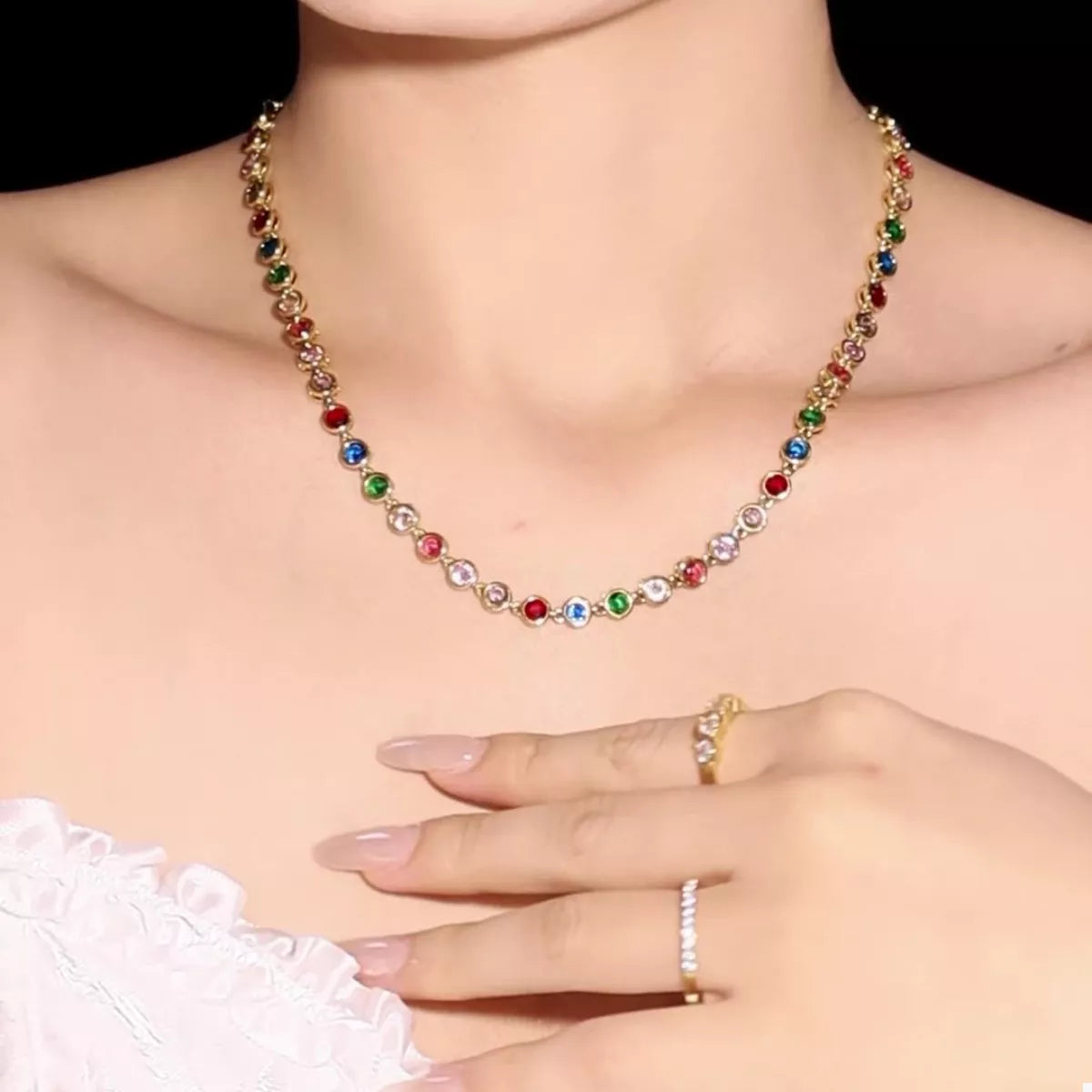 18K Gold-Plated Boho Necklace Multi One Size