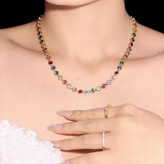 18K Gold-Plated Boho Necklace Multi One Size