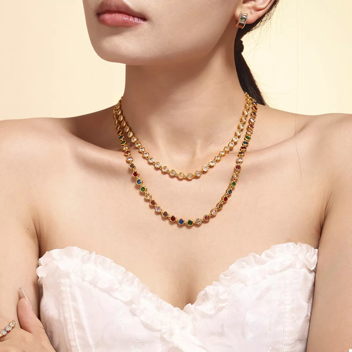 18K Gold-Plated Boho Necklace Multi One Size