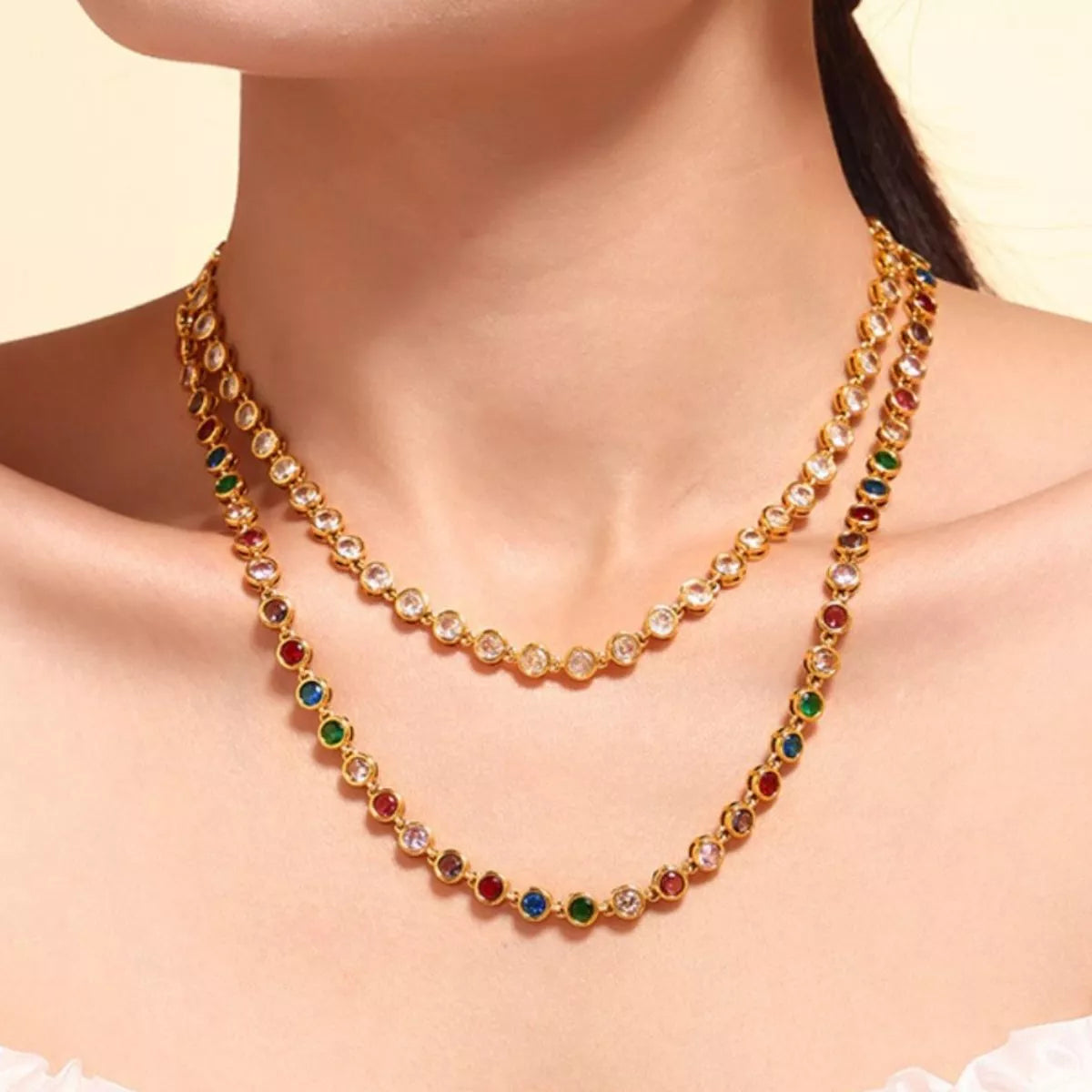 18K Gold-Plated Boho Necklace Multi One Size