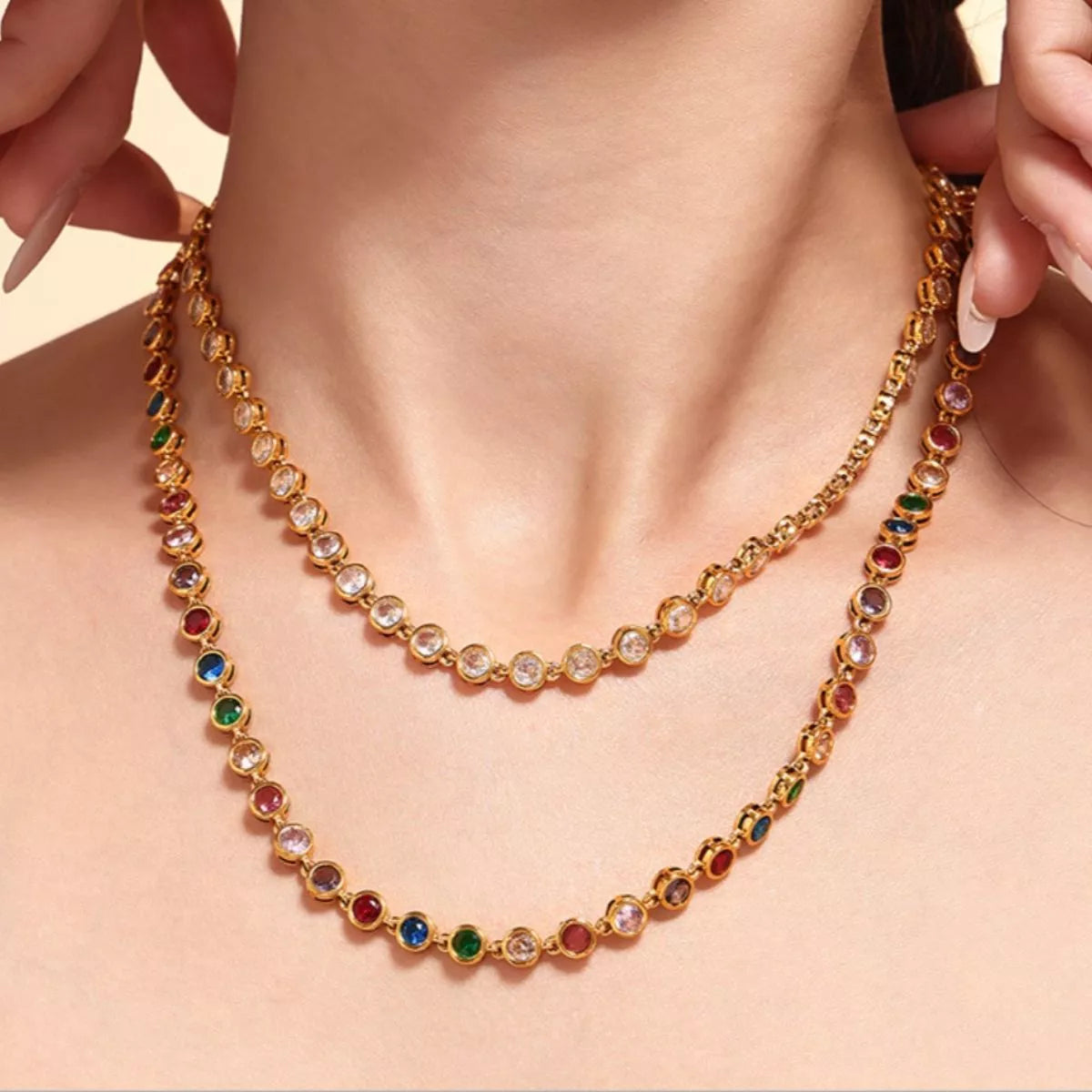 18K Gold-Plated Boho Necklace Multi One Size