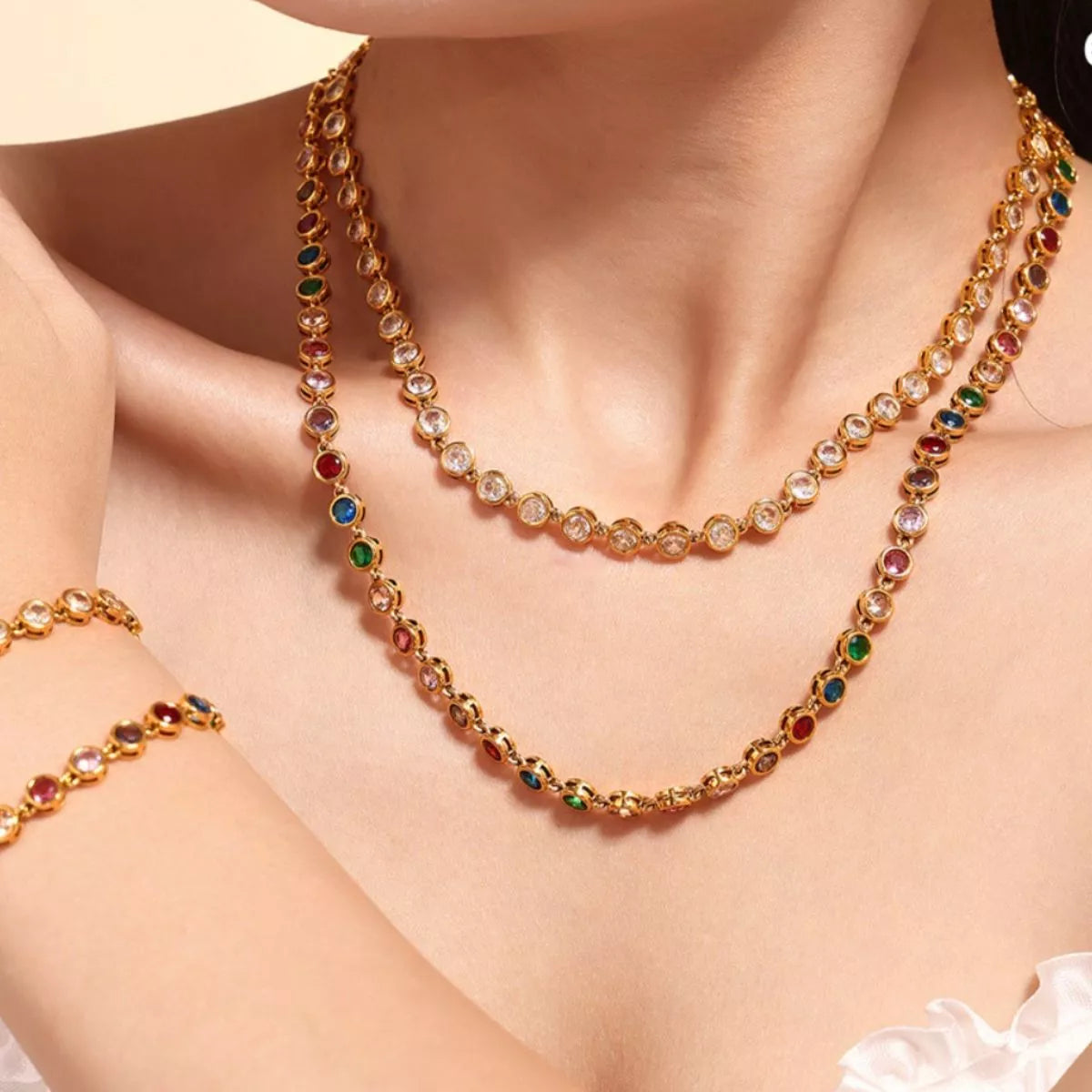 18K Gold-Plated Boho Necklace Multi One Size