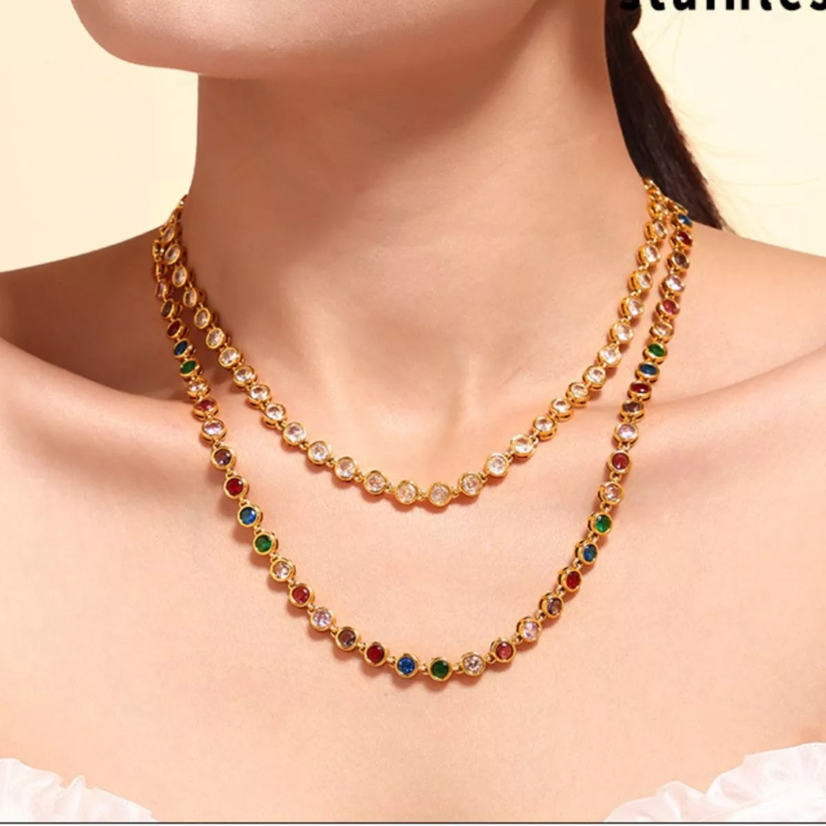 18K Gold-Plated Boho Necklace Transparent One Size