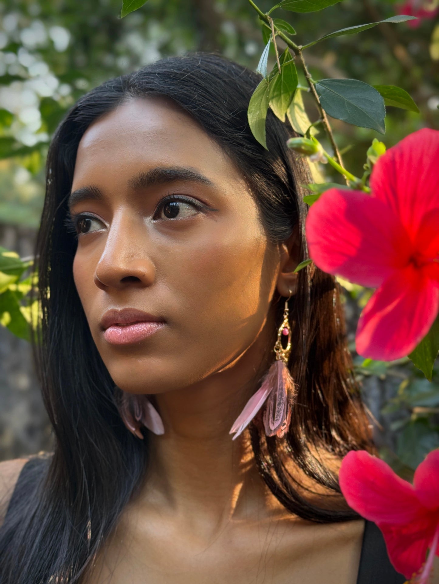Pendientes boho de plumas