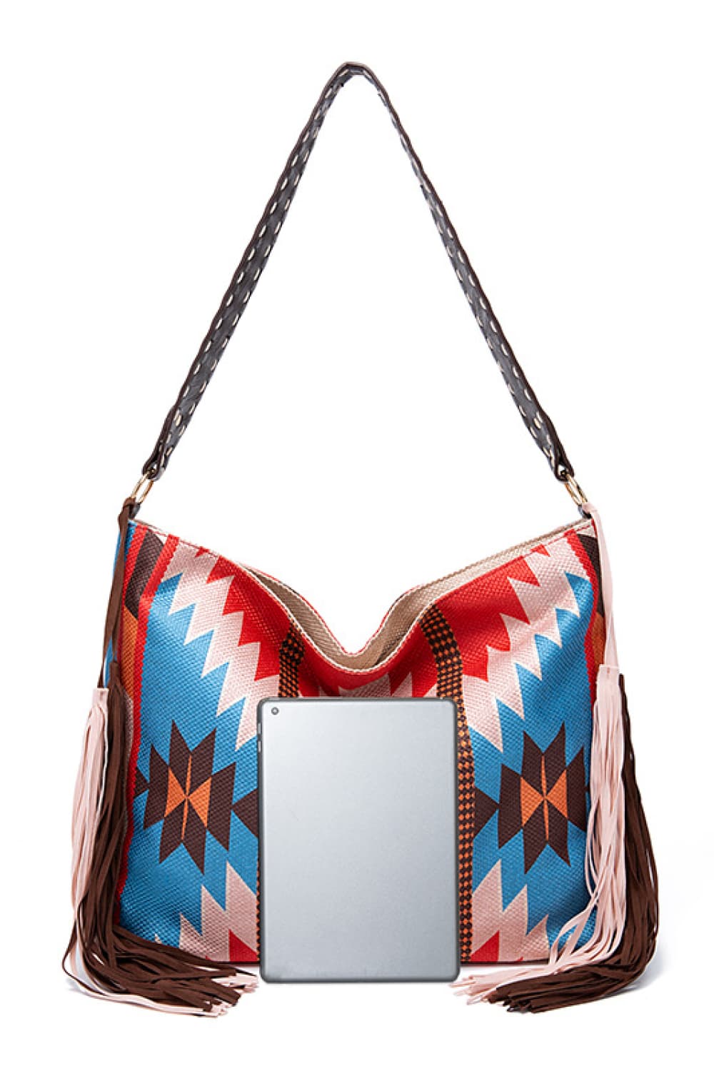 Geometric Canvas Tote Bag Multicolor One Size