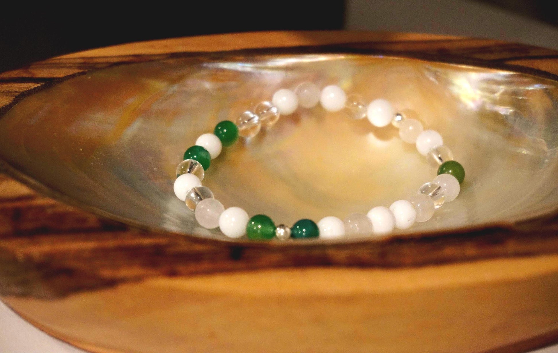 Gemstone Charm Bracelets! Appreciation & Gratitude - White Jade - Clear Quartz - Chalcedony