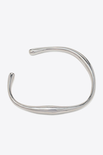 Stainless Steel/Gold Plated Open Bracelet