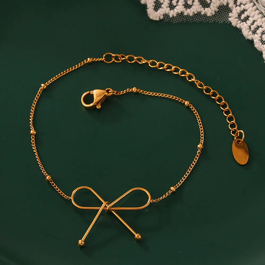 Plated Titanium Steel Bow Bracelet