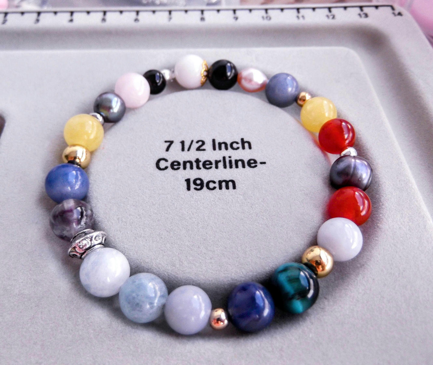 Gemstone Charm Bracelets! Happiness & Joy - Yellow Agate - Black Agate - Pink & Purple Freshwater Pearls - Blue Tiger Eye - Black Onyx - Red Jasper - Rainbow Fluorite - Blue Quartz - Angelite - Aquamarine - Morganite