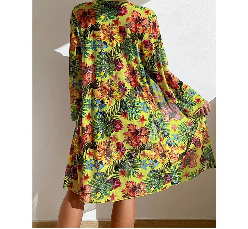 3 Piece Bohemian Kini Set Fluorescent-Yellow