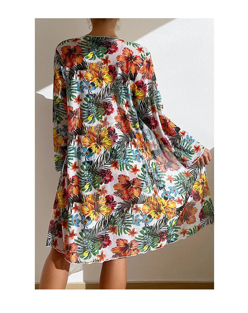 3 Piece Bohemian Kini Set White