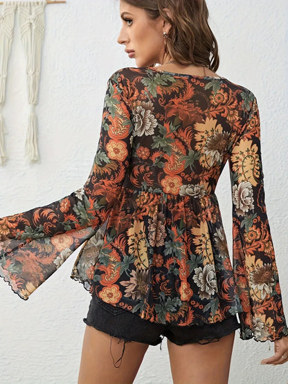 Printed Boho Top