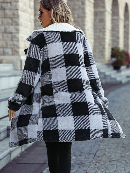 Plaid Open Coat