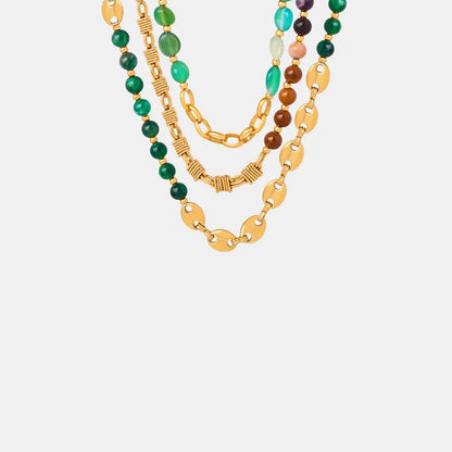 Beaded Boho Titanium/Steel Necklace