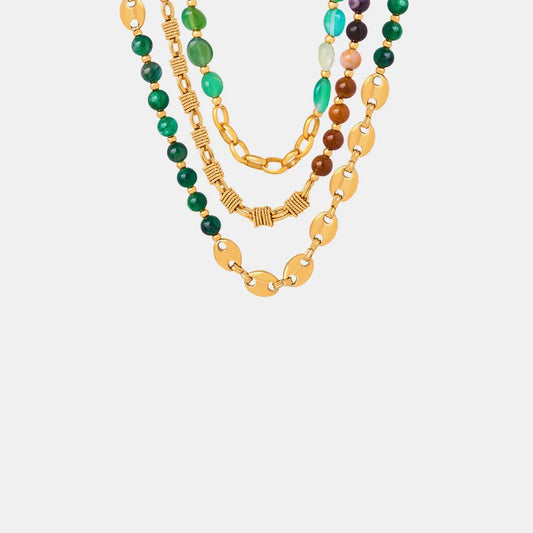 Beaded Boho Titanium/Steel Necklace
