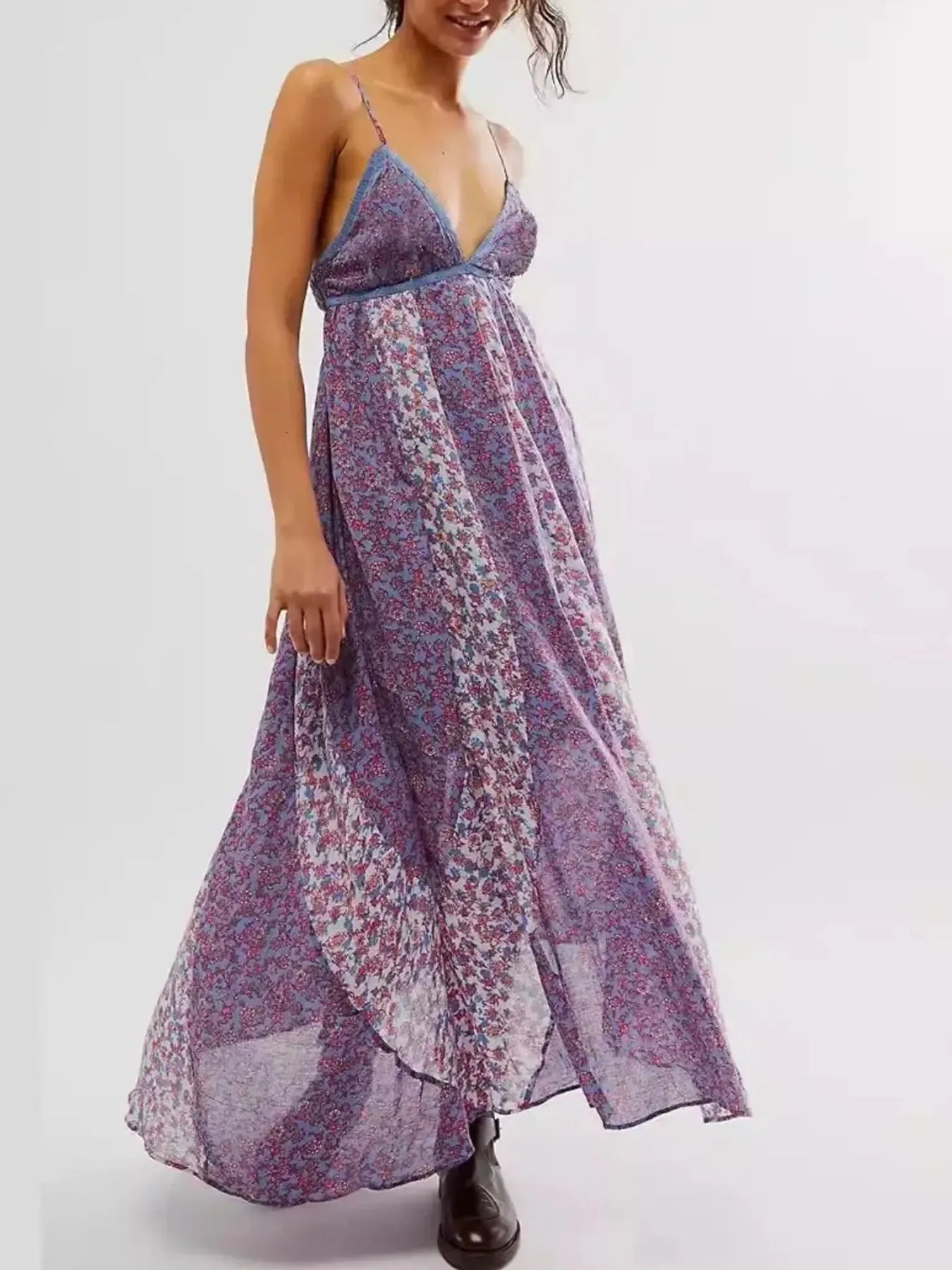 Floral Maxi Cami Dress Purple