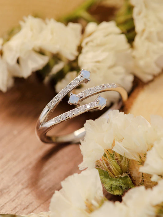 Platinum Plated Moonstone Ring