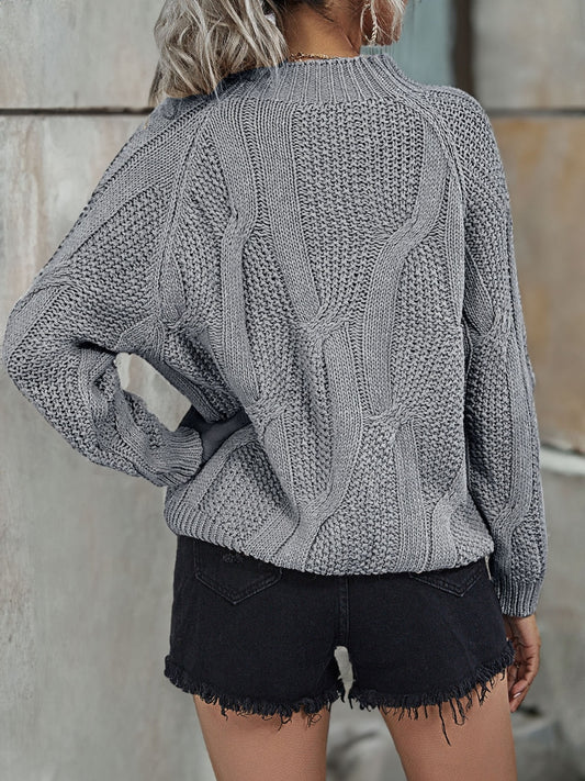 Rib Knit Gray Sweater