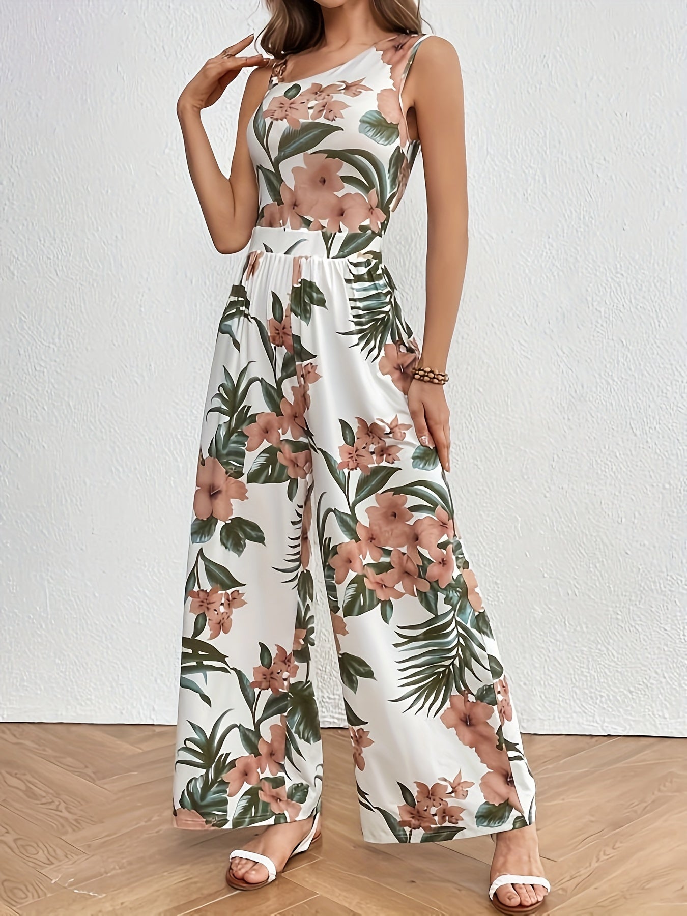 Boho Floral Print Jumpsuit