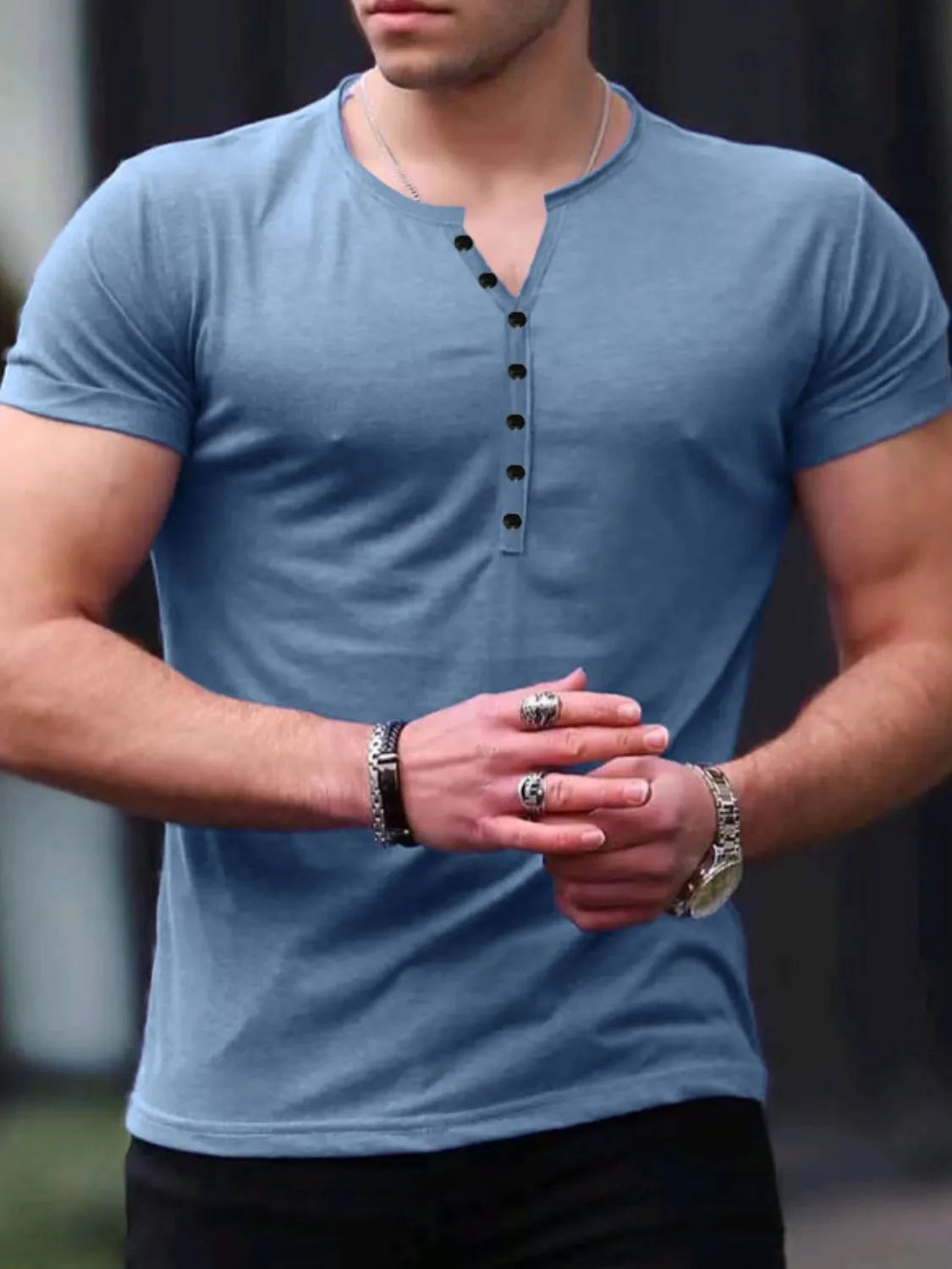 Tight Button-Up T Shirt
