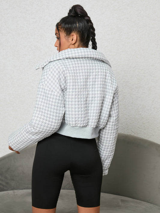 Houndstooth Puff Jacket
