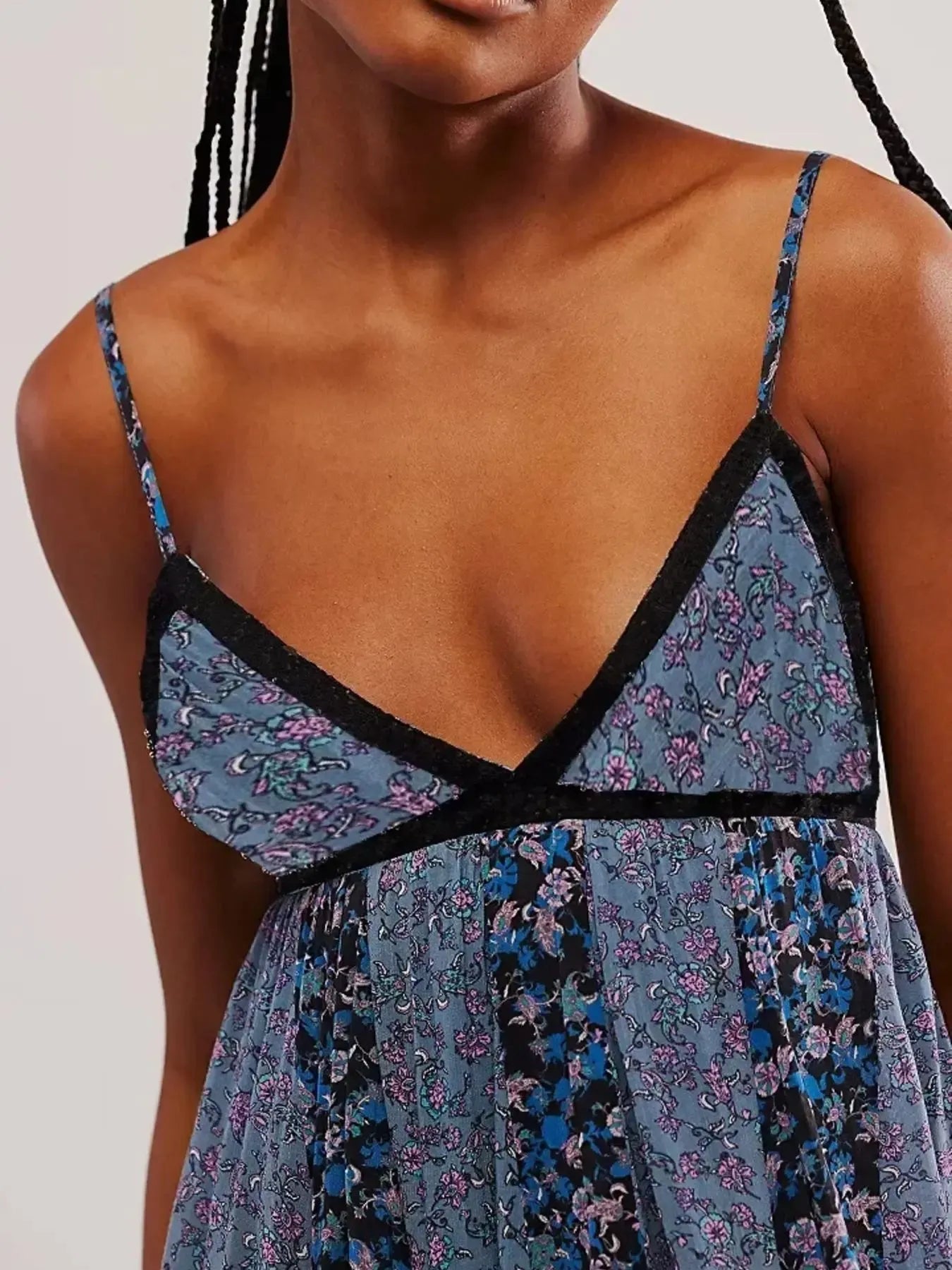 Floral Maxi Cami Dress Blue