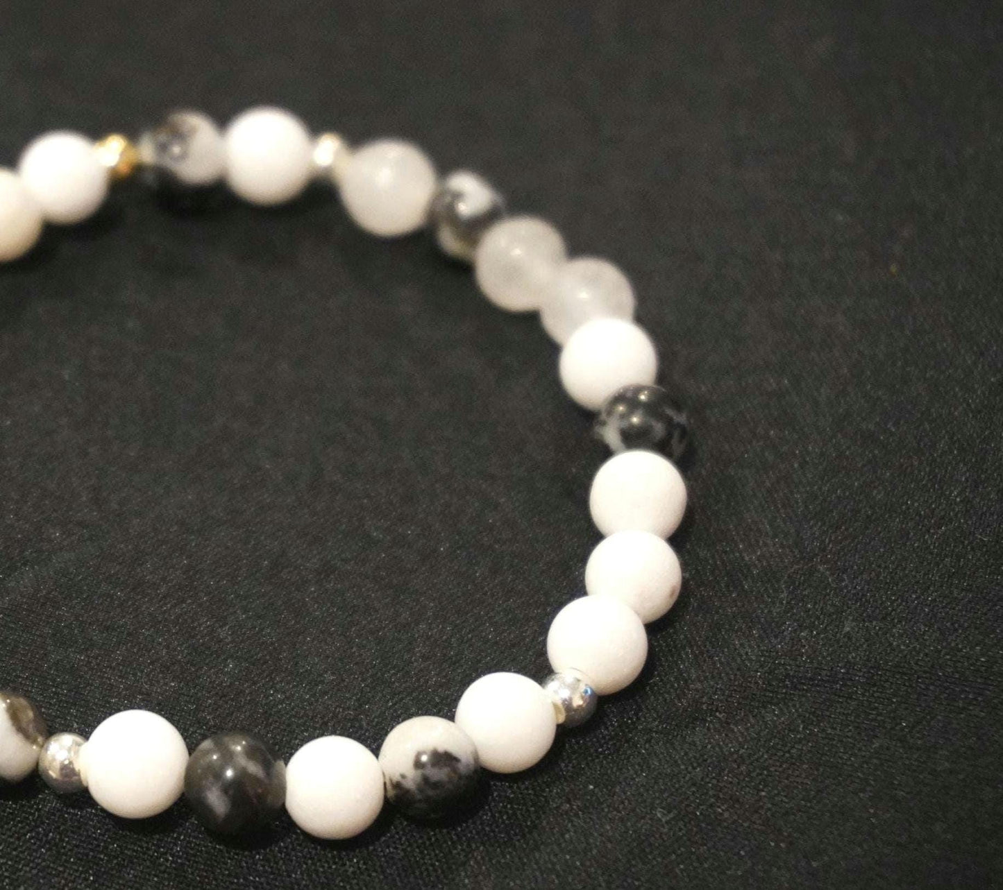 Gemstone Charm Bracelets! Fun & Individuality - White Jade - Zebra Jasper