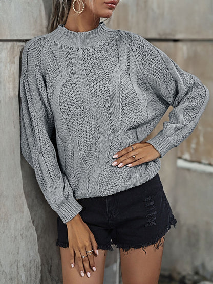 Rib Knit Gray Sweater