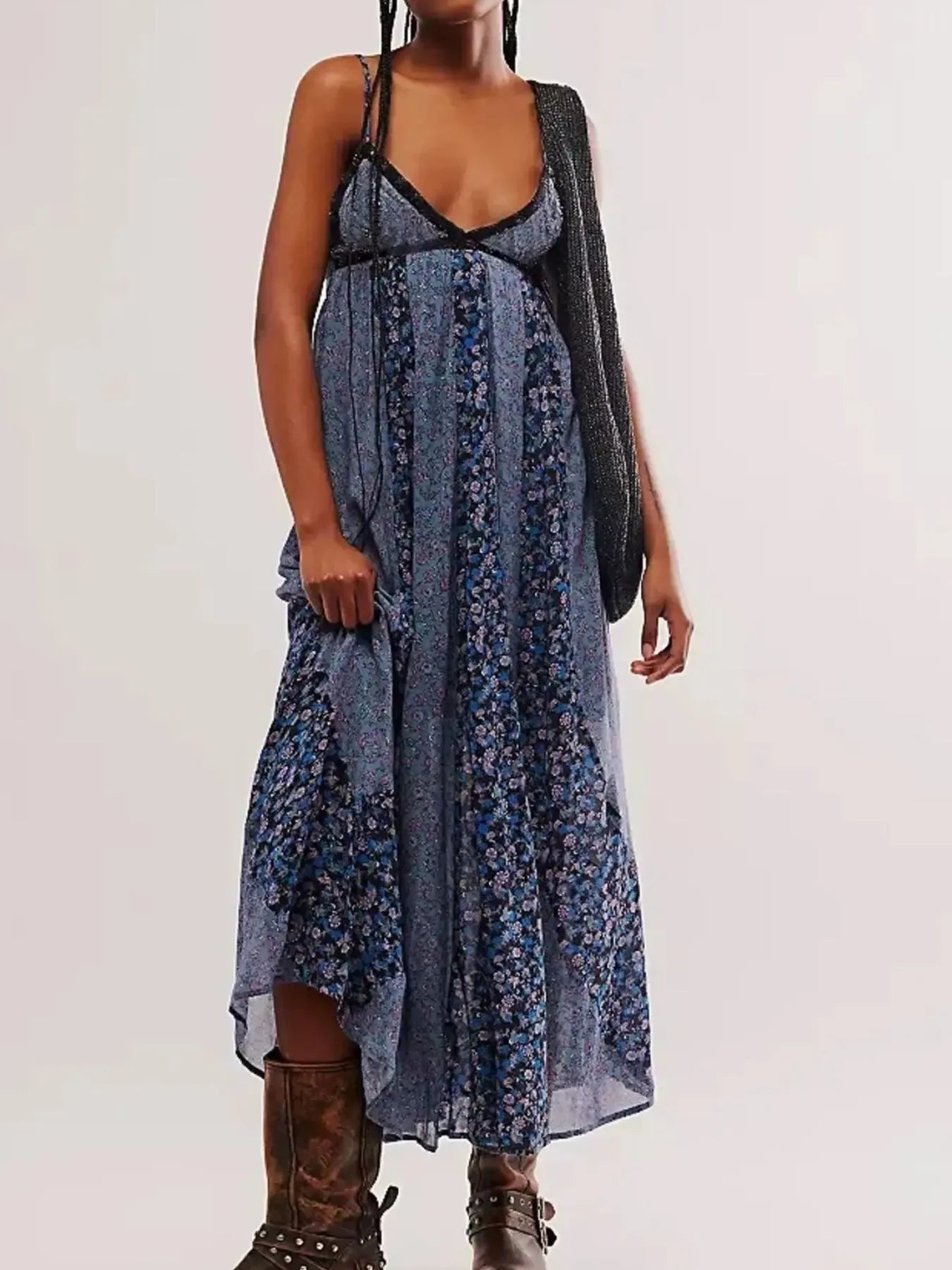 Floral Maxi Cami Dress Blue