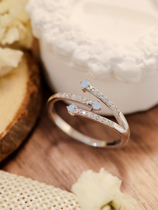 Platinum Plated Moonstone Ring