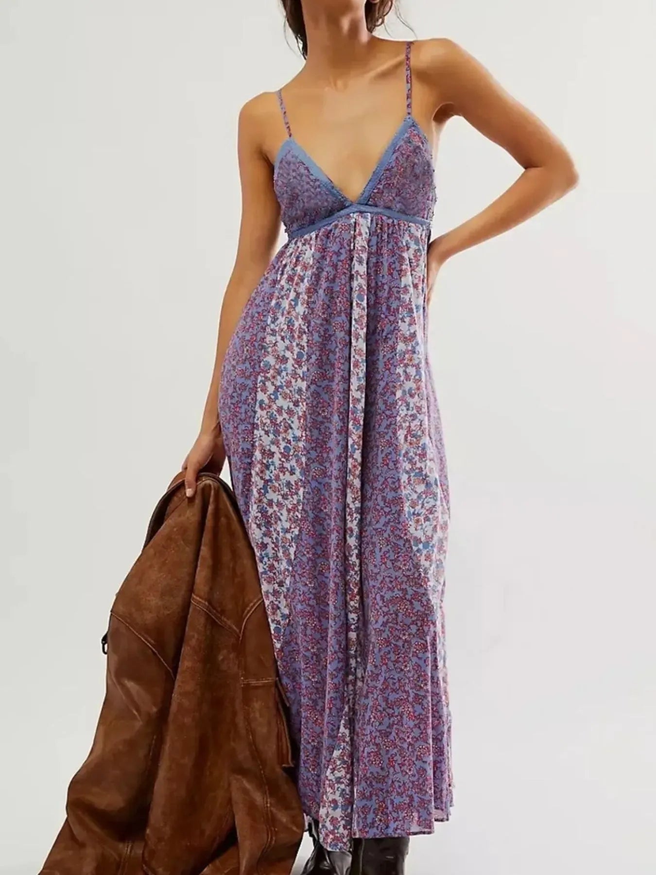 Floral Maxi Cami Dress Purple